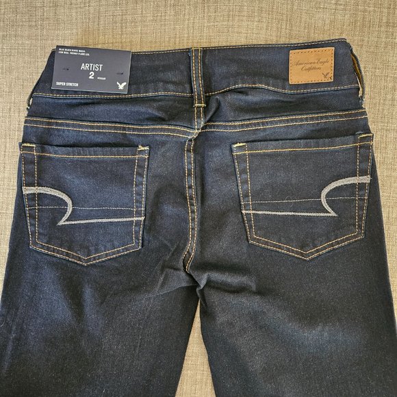 NWT American Eagle Artist Dark Wash Super Stretch Jeans - Picture 7 of 14